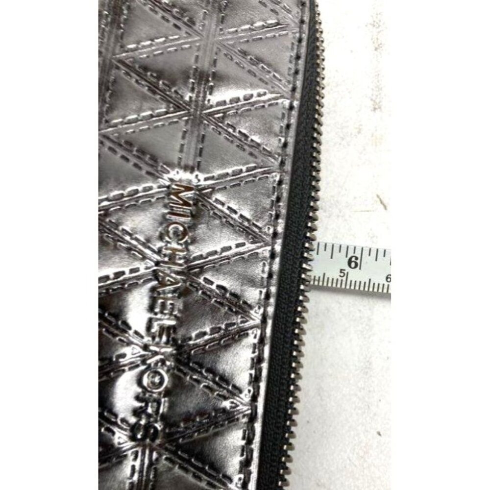 Michael Kors Jet Set Dome Metallic Silver Crossbody Bag With Chain Strap - Picture 5 of 6